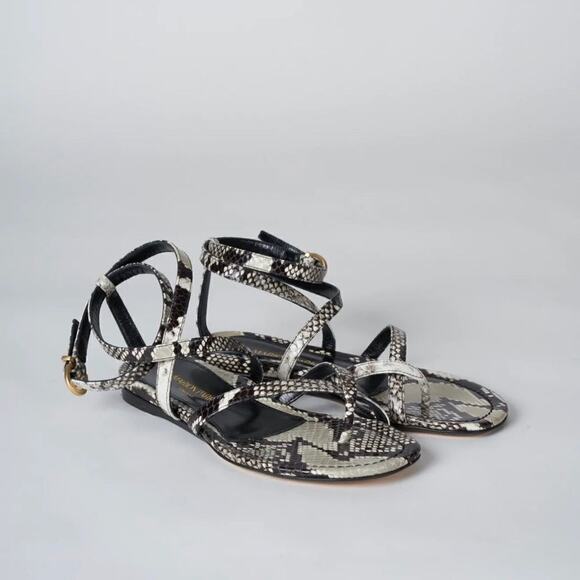 Marion Parke Natural Python Harvey Gladiator Sandals NWB - Picture 2 of 10